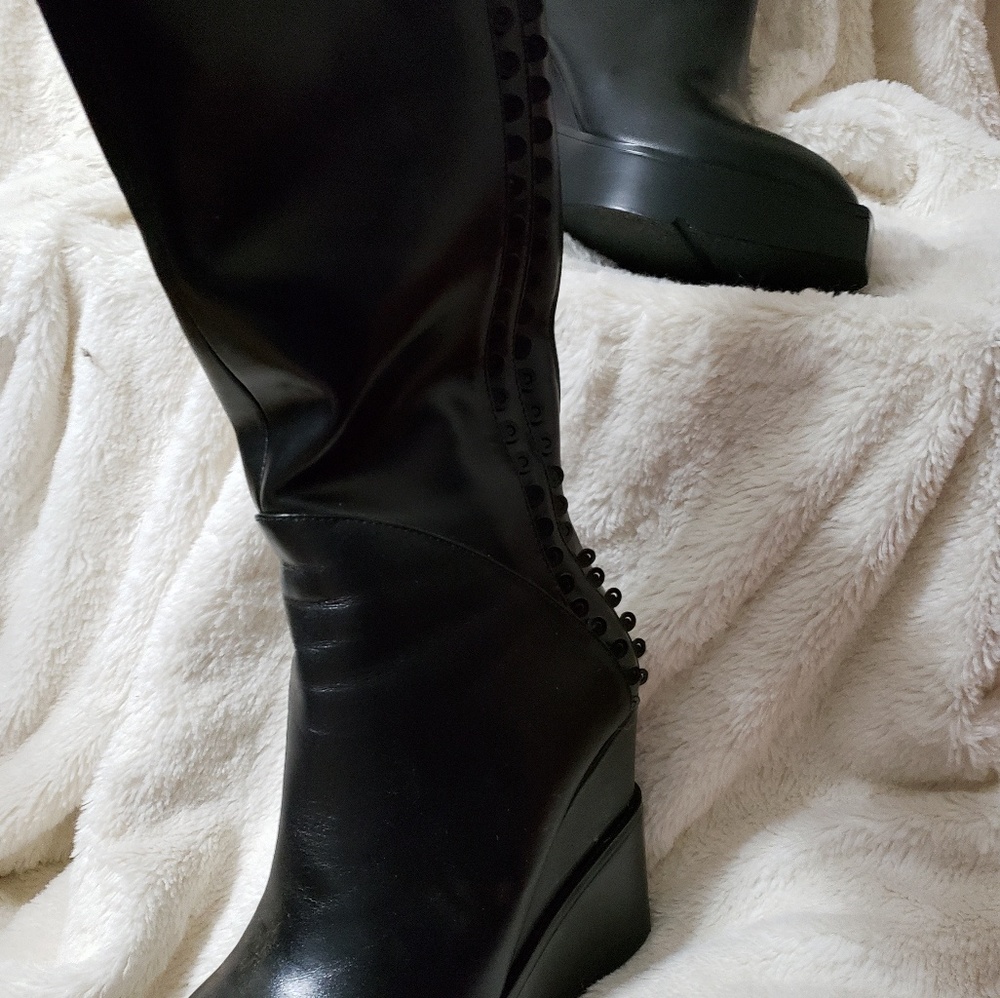 NWOT Black Pleather Boots